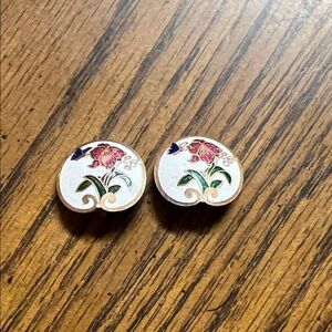 Chic Floral Enamel Earrings